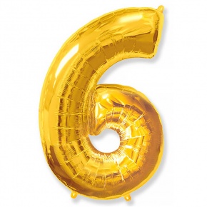 Шар гелиевый цифра 6 (40х102 см) в Солнечногорске