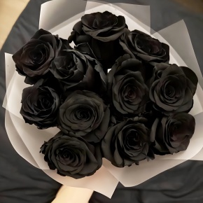 Букет "Черная королева" из 11 черных роз Эквадор (60 см) в Солнечногорске