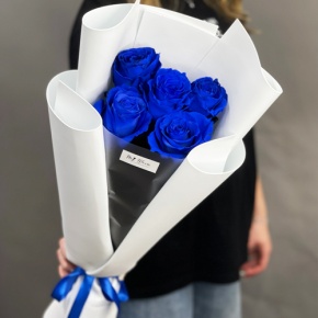 Букет из 5 синих роз Эквадор в Солнечногорске