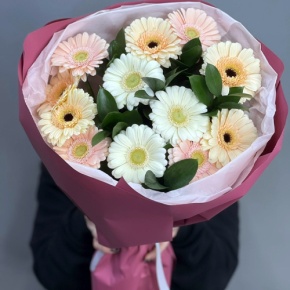Букет из 13 белых гербер микс в Солнечногорске
