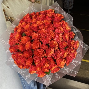 Букет 75 огненных роз (40 см) в Солнечногорске