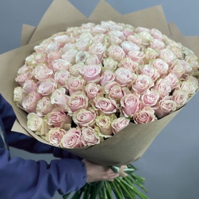 Букет из 101 розы Пинк Мондиаль Эквадор (60 см) в Солнечногорске