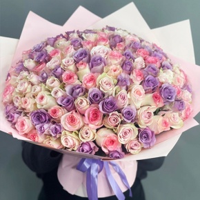 Букет из 101 розы нежный микс (40 см) в Солнечногорске