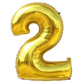 Шар гелиевый цифра 2 (40х102 см) в Солнечногорске