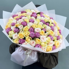 Букет "Желаю тебе" из 101 розы микс (50 см) в Солнечногорске