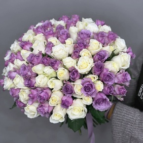 Букет "Фиолетовый микс" из 101 розы (40 см) в Солнечногорске