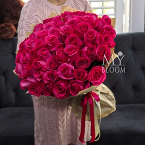 Букет 51 роза Эквадор Пинк Флоид (60 см) в Солнечногорске