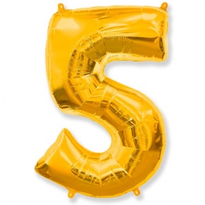 Шар гелиевый цифра 5 (40х102 см) в Солнечногорске