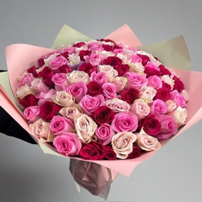 Букет "Ода любви" из 101 розы микс (40 см) в Солнечногорске