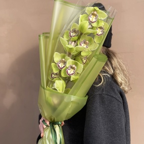 Букет из лаймовой орхидеи в Солнечногорске