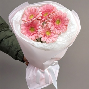 Букет из 5 розовых гербер мини в Солнечногорске