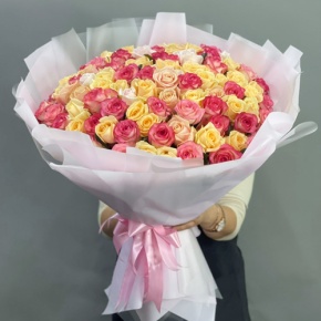 Букет из 101 розы  микс (70 см) в Солнечногорске