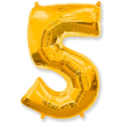 Шар гелиевый цифра 5 (40х102 см) в Солнечногорске