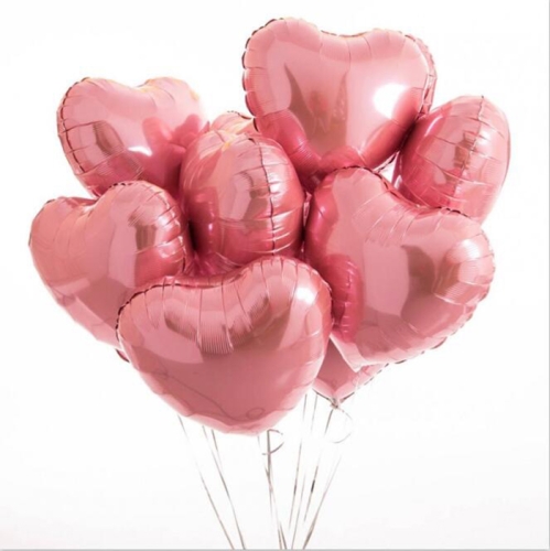 Сердце розовое фольгированный шар с гелием (45 см) в Солнечногорске
