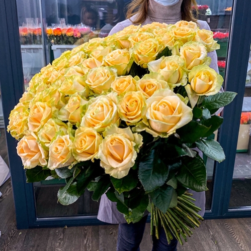 75 роз Аваланж (70 см) в Солнечногорске