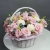 Композиция в корзине "Даяна" из французских роз, диантусов и эустом в Солнечногорске